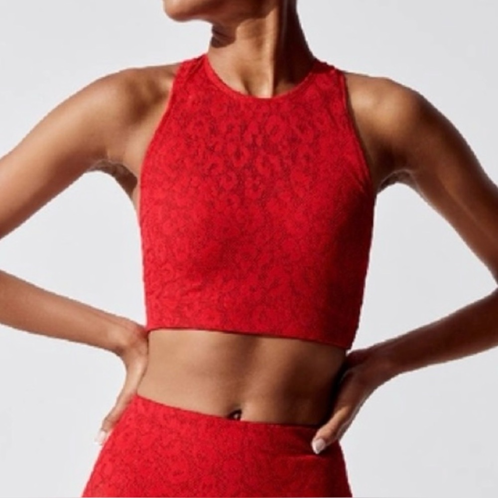 Adam Selman Sport Red Lace Sports Bra /crop top